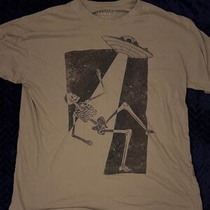 AE Oversized Glow-In-The-Dark Skeleton/UFO Halloween Graphic Tee